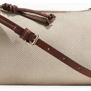 Cream and Brown Handbag/Wrislet